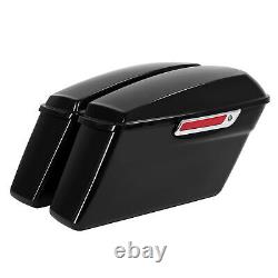 Vivid Black Hard Saddle Bags For Harley Davidson Touring Road King Glide 2014-24