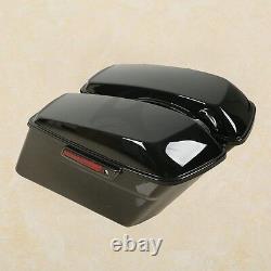 Vivid Black Hard Saddle Bags Saddlebags Fit For Harley Touring Road King 93-13