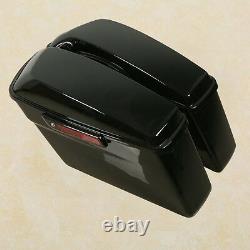 Vivid Black Hard Saddle Bags with Black Latch Fit For Harley Touring Models 14-20
