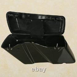 Vivid Black Hard Saddle Bags with Black Latch Fit For Harley Touring Models 14-20