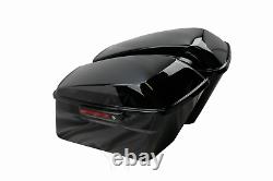 Vivid Black Hard Saddle Bags with Black Latch For Harley Touring Models 2014-2020