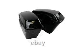 Vivid Black Hard Saddle Bags with Black Latch For Harley Touring Models 2014-2020