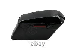 Vivid Black Hard Saddle Bags with Black Latch For Harley Touring Models 2014-2020