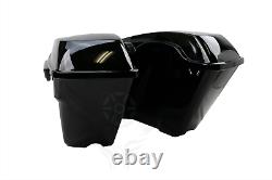 Vivid Black Hard Saddle Bags with Black Latch For Harley Touring Models 2014-2020