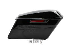 Vivid Black Hard Saddle Bags with Black Latch For Harley Touring Models 2014-2020