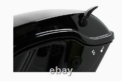 Vivid Black Hard Saddle Bags with Black Latch For Harley Touring Models 2014-2020