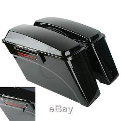 Vivid Black Hard Saddlebags Bag & Lid Latch Keys For Harley Touring Models 94-13