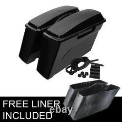 Vivid Black Hard Saddlebags Bag Trunk with Lid Fit For Harley Touring Models 94-13