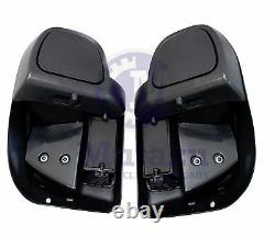 Vivid Black Lower Vented Fairing Kit Leg Warmer for 2014 & up Harley Touring