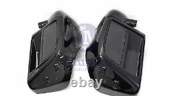 Vivid Black Lower Vented Fairing Kit Leg Warmer for 2014 & up Harley Touring