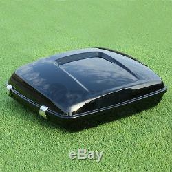 Vivid Black Razor Pack Trunk For Harley Tour Pak Road King Electra Glide 2014-19