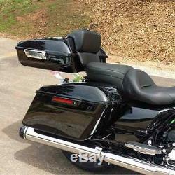 Vivid Black Razor Tour Pack Pak Backrest Trunk For 97-19 Harley Davidson Touring