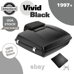 Vivid Black Rushmore Razor Tour Pak Pack Pad Fits Harley Touring/Softail 97+