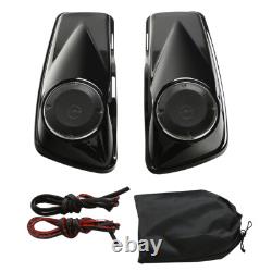 Vivid Black Saddlebag Lids &6.5'' Speakers Fit For Harley Davidson Touring 14-24