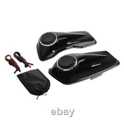 Vivid Black Saddlebag Lids &6.5'' Speakers Fit For Harley Davidson Touring 14-24