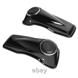 Vivid Black Saddlebag Lids &6.5'' Speakers Fit For Harley Davidson Touring 14-24