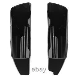 Vivid Black Single Cutout Extend Stretched Saddlebag Side Covers For 14+ Harley