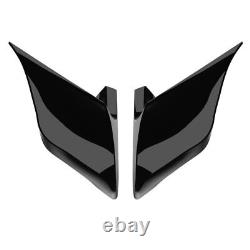 Vivid Black Single Cutout Extend Stretched Saddlebag Side Covers For 14+ Harley