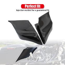 Vivid Black Stretched Extended Side Cover Panel Fit For Harley Touring 2014-2023
