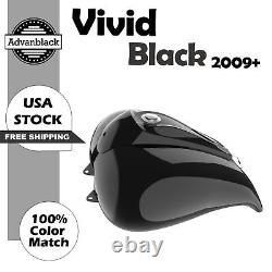 Vivid Black Stretched Tank Cover Fits 09+ Harley Touring Street Road Glide