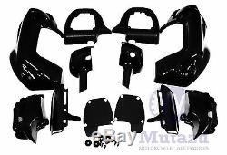 Vivid Black Touring Lower Vented Fairing fits HD Harley Road King Glide FLT FLH