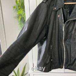 Vtg Harley Davidson CYCLE CHAMP Leather Jacket 54 Tall Black 3XL Motorcycle