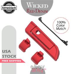 WICKED RED DENIM For Harley Hinges Latch Advanblack Razor Chopped King Tour Pack