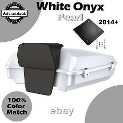 White Onyx Pearl Razor Tour Pack Pak Pad Luggage Fits Harley Touring/Softail 97+