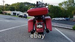 Wicked Red Denim Razor Tour Pack Luggage Fits 97+ Harley Touring / Softail