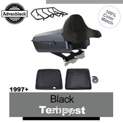 Wrap-Around Backrest Black Tempest Chopped Tour Pack F/ 97-20 Harley Touring