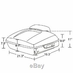 Wrap Around Backrest, Vivid Black Chopped Tour Pack Pak Trunk For 97-18 Harley